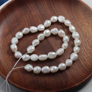 Natural freshwater baroque pearl strand 9mm white loose beads for DIY jewelry making