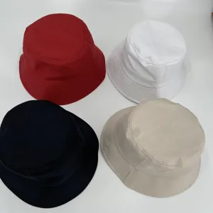 Detailed view showcasing the fine fabric texture and neat stitching of the solid color bucket hat.