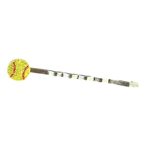 Sparkling glitter softball bobby pin hair clip for women sports hair accessories styling.