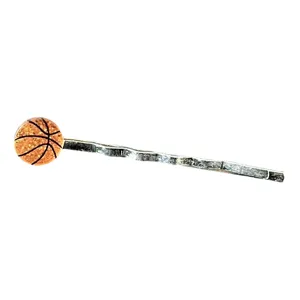 Sparkling basketball bobby pin hair clip for women sports fashion hair accessories daily wear.