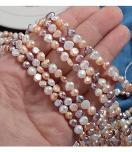 5-6mm candy color baroque freshwater pearl strands natural irregular sweet gemstone jewelry