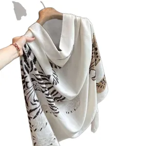 Women leopard tiger print scarf stylish retro fashion elegant neckerchief shawl wrap