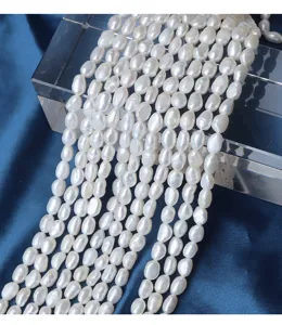 Natural freshwater baroque pearl strands 6-7mm wholesale loose pearl beads for jewelry making.
