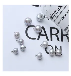 Natural freshwater grey pearl buttons DIY clothing accessories for cardigans and shirts