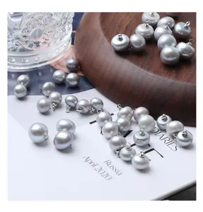 Natural freshwater grey pearl buttons, perfect for clothing DIY, cardigans, and silk shirts.