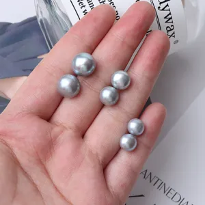 Natural grey freshwater pearl buttons for DIY clothing accessories cardigans silk shirts