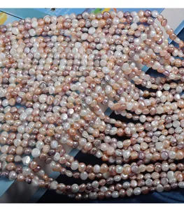 Natural freshwater baroque pearl strands 5-6mm candy color sweet jewelry making DIY