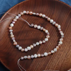 5-6mm candy color baroque freshwater pearl strand 35cm jewelry making DIY gemstone beads