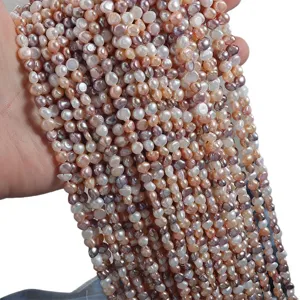 5-6mm Candy Color Freshwater Baroque Pearl Strands Natural Loose Beads 35cm Length