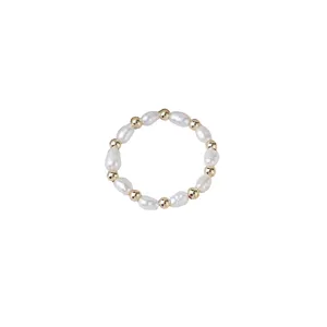 Natürliche Süßwasserperle Goldperle Ring elegante minimalistische Modeschmuck für Damen