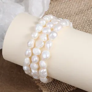 Natürliche Barock Perlen mehrlagige Armband schlichte lässige vielseitige Damen Schmuck