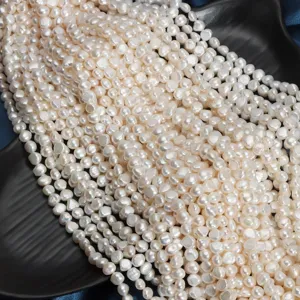 8-9mm baroque freshwater pearls loose beads irregular shape DIY jewelry making detail view