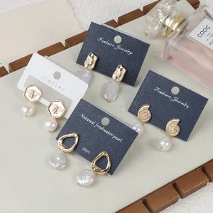 Großhandel vintage barock natürliche süßwasser perle ohrringe mit 925 silber nadeln für frauen