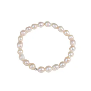 Natürliches Barockperlen Armband elegante minimalistische Hand Schmuck fuer Damen Alltag schick