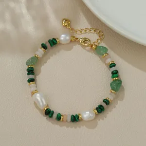 Pulsera de cuentas coloridas de perlas barrocas joyería versátil ajustable mujer