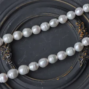7mm ribbed baroque natural freshwater pearl strand irregular DIY handmade jewelry beading material