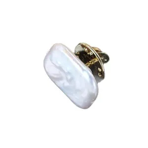 Retro square baroque pearl brooch pin natural freshwater pearl clothing collar accessory