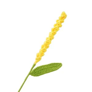 Fleur jaune au crochet faite à la main fausse plante tricotée décoration maison