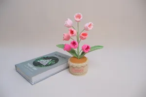 Fait main crochet en pot plante fleur crochet bureau maison décoration cadeau mignon chic