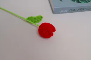 Handmade crochet tulip flower knitted artificial plant home decor gift for desk display