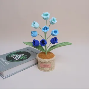 Plante en pot de muguet au crochet fait main fleur artificielle bureau maison chambre