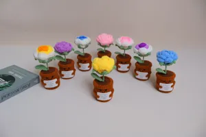 Handmade crochet flower potted plant cute desktop decoration emotional support gift