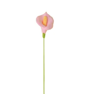 Tige de fleur de calla rose au crochet artisanale pour décoration de maison et cadeau
