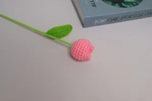 Handcrafted crochet tulip flower, beautiful knitted floral decor for home and gifts.