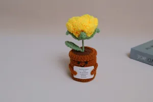 Handmade crochet potted flower emotional support plant desktop ornament home decoration gift