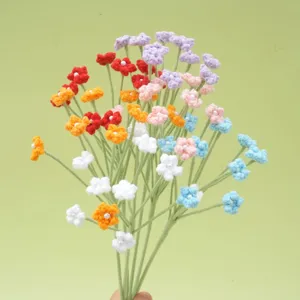 Handmade knitted gypsophila bouquet colorful crochet flowers gift for graduation decoration