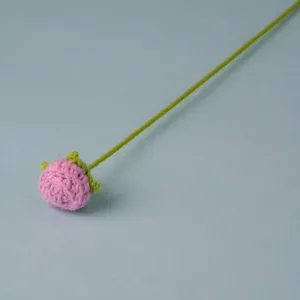Handmade crochet knitted bubble rose flower single stem artificial flower bouquet gift