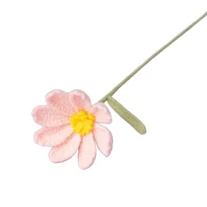 Handmade crochet Gesang flower wool knitted artificial flower for home gift wholesale.