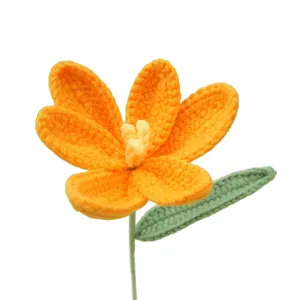 Handmade crochet flower knitted artificial yarn tulip gift for Valentine's Day & Party