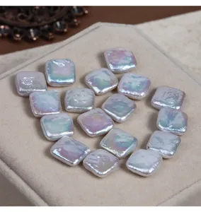 11-12mm perles baroques carrées perles d'eau douce naturelles irrégulières bijoux DIY