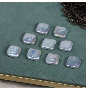 Perles d'eau douce naturelles baroques carrées en vrac 11-12mm pour fabrication de bijoux