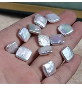 11-12mm carré baroque perles d'eau douce en vrac irrégulières bricolage bijoux
