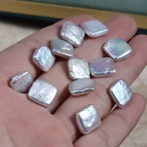 Perles d'Eau Douce Naturelles Carrées Baroques en Vrac 11-12mm Perles Irrégulières Pour Création de Bijoux DIY Matériel Artisanal