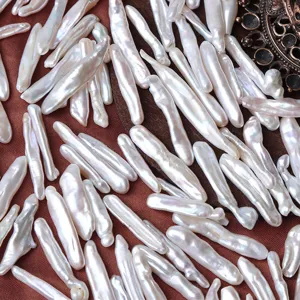 Natural freshwater baroque long toothpick loose pearls for DIY jewelry making material.