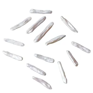 Natural freshwater bar-shaped toothpick pearls, irregular loose baroque beads for DIY jewelry making.