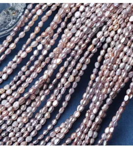 Natuurlijke zoetwaterparel strengen, snoep gemengde kleur rijstparels 4mm, voor DIY sieraden maken.