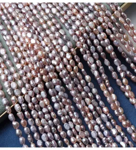 Natuurlijke zoetwaterparel losse kralen detail, snoep multicolor barok vorm, 4mm DIY sieraden.