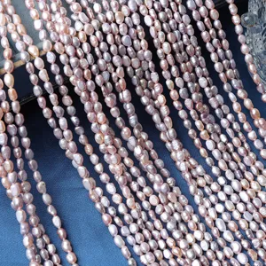 Natuurlijke zoetwaterparels losse kralen 4mm kleurrijke strengen voor sieraden maken
