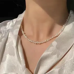 Elegante Barock Süßwasserperlen Kette, zartes Design für elegante Looks und den Alltag.