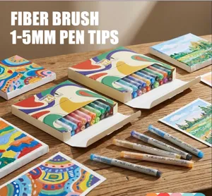 Acrylic paint marker pens set 1-5mm fiber brush tips for art drawing graffiti illustration