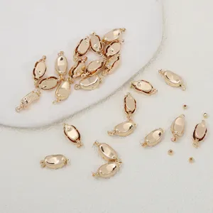 Conectores de joyería chapados en oro cierres de frijol bricolaje pulsera collar fornituras