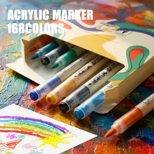 Soft Tip Acrylic Marker Pens Set Fine Brush Tip Art Marker For Student Graffiti And Watercolor Painting Craft