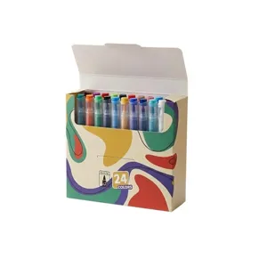 24 Colors Acrylic Paint Marker Set Soft Tip Liquid Markers for Student Art Drawing