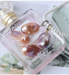 Ciondolo perla d'acqua dolce barocca colorata fai da te rimovibile gioielli in argento S925.