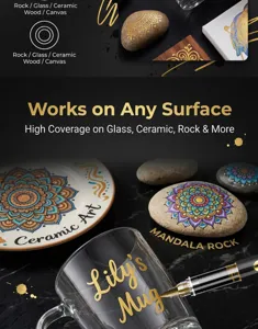 Set de marqueurs peinture métalliques pour roches, verre, céramique, bois et toile d'art.