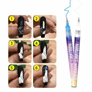 Nail Art Marker Pen Fine Tip Acrylic Graffiti Pen DIY Nail Design Manicure Tool Set